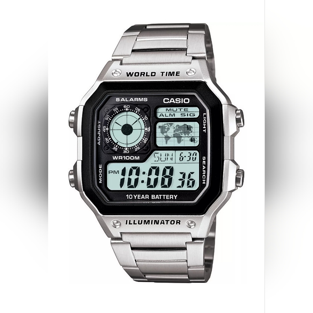 Unisex Digital Stainless Steel Bracelet Watch 39.5mm